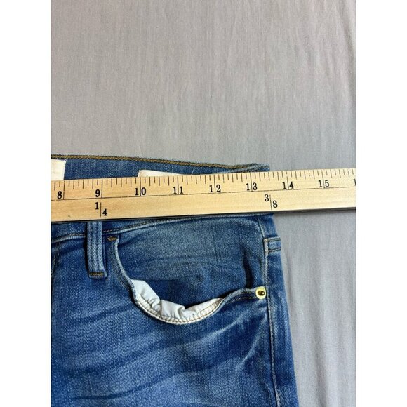 Frame Jeans Womens 26 Blue Denim Distressed Le Skinny De Jeanne Low Rise - Picture 5 of 8